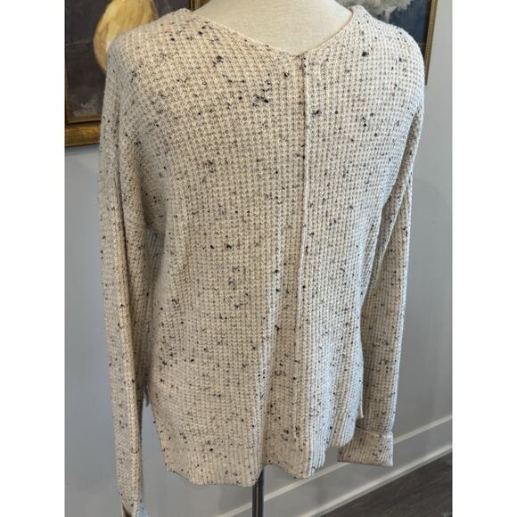 Kaisley Waffle Knit Neutral Speckled Sweater Top Women's Small - Picture 8 of 10
